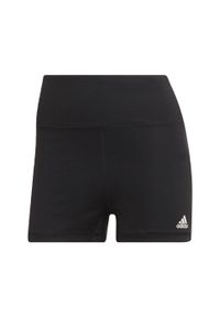 Adidas - Yoga Essentials High-Waisted Short Leggings. Kolor: czarny. Materiał: materiał. Sport: joga i pilates