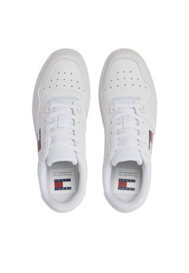 Tommy Jeans Sneakersy Tjw Retro Basket Ess EN0EN02505 Biały. Kolor: biały. Materiał: skóra