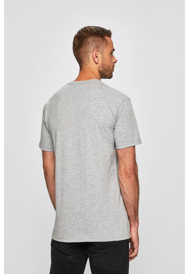 Vans - T-shirt. Okazja: na co dzień. Kolor: szary. Materiał: dzianina. Wzór: nadruk. Styl: casual