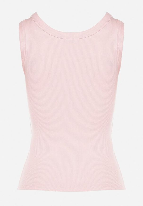 Born2be - Różowy Top w Prążki Tosava. Okazja: na co dzień. Kolor: różowy. Materiał: jeans. Wzór: prążki. Styl: elegancki, casual