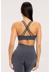 GYM GLAMOUR - Stanik fitness cardio damski Gym Glamour seamless. Kolor: szary. Sport: fitness