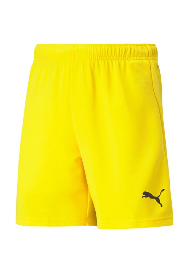 Puma - Spodenki TeamRISE Dla Dzieci. Kolor: żółty. Styl: sportowy. Sport: turystyka piesza