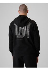 4f - 4F Bluza dresowa regular z kapturem męska - czarna XL. Okazja: na co dzień. Typ kołnierza: kaptur. Kolor: czarny. Materiał: dresówka. Styl: sportowy, casual #2