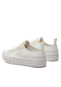 Calvin Klein Jeans Tenisówki Bold Vulc Flatf Low Lace Mix Mtl YW0YW01465 Écru. Materiał: materiał