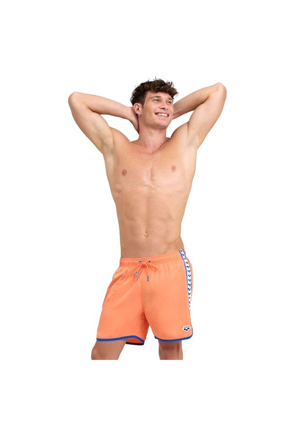 Spodenki Arena Icons Team Stripe Boxer. Kolor: niebieski, wielokolorowy, pomarańczowy. Materiał: materiał