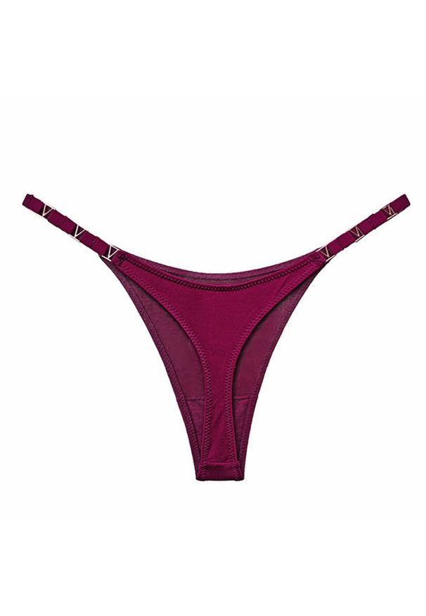 Intica - Stringi z ozdobną gumką na specjalne okazje Delcie. Kolor: fioletowy. Materiał: materiał, skóra. Długość: długie