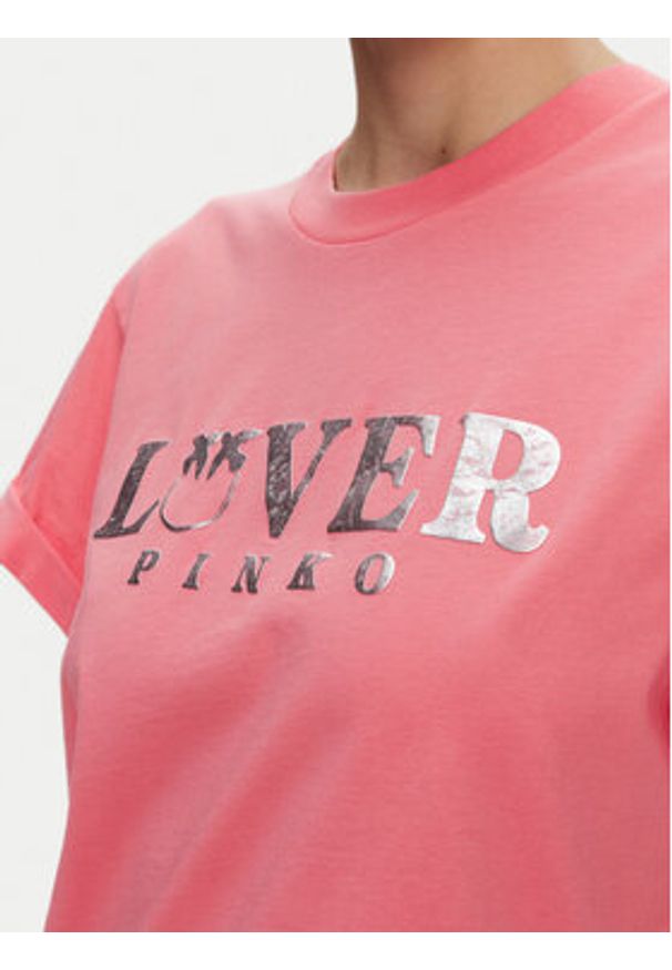 Pinko - PINKO T-Shirt 104605 A2D1 N55 Różowy Regular Fit. Kolor: różowy. Materiał: bawełna