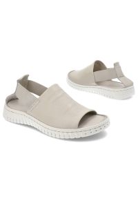 Beżowe Sandały Venezia Wygodne Skórzane Obuwie. Okazja: na co dzień. Kolor: beżowy. Materiał: skóra. Styl: casual, elegancki, wakacyjny #4