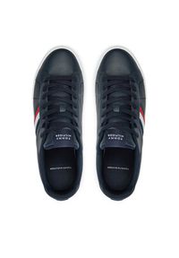 TOMMY HILFIGER - Tommy Hilfiger Sneakersy Icon Court Lth Stripes FM0FM05163 Granatowy. Kolor: niebieski. Materiał: skóra