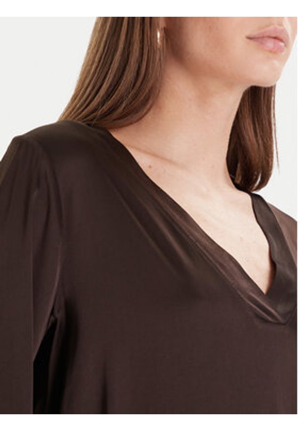 Maryley Bluzka 25IB824/18CO Brązowy Regular Fit. Kolor: brązowy. Materiał: wiskoza