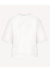 JENESEQUA - Biały bawełniany T-shirt Rochelle. Kolor: biały. Materiał: bawełna. Wzór: aplikacja, haft. Styl: klasyczny #1