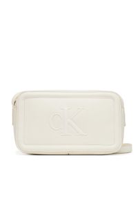 Calvin Klein Torebka Bold Ck Camera Bag LV04F3220G Biały. Kolor: biały. Materiał: skórzane