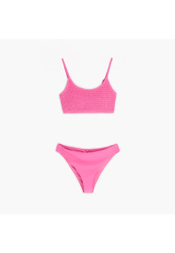 Cropp - Dwuczęściowy kostium kąpielowy - Różowy. Kolor: różowy
