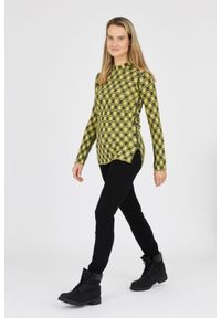 Kenzo - KENZO Dopasowany żółty sweterek damski w kratkę vichy, Rozmiar M. Kolor: żółty. Wzór: kratka #3