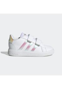 Adidas - Buty dla dzieci ADIDAS Grand Court. Zapięcie: rzepy. Materiał: kauczuk. Szerokość cholewki: normalna
