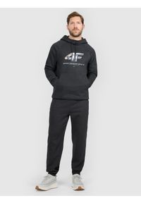 4f - 4F Bluza dresowa nierozpinana z kapturem męska - szara S. Okazja: na co dzień. Typ kołnierza: kaptur. Kolor: szary. Materiał: dresówka. Styl: casual, klasyczny #2