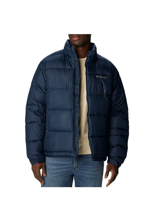 columbia - Kurtka Columbia Pike Lake II 2050941464 - granatowa. Kolor: niebieski. Materiał: poliester, puch, syntetyk. Technologia: Omni-Heat (Columbia). Wzór: aplikacja. Sezon: zima