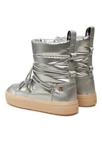 TOMMY HILFIGER - Tommy Hilfiger Śniegowce FW0FW08442 Srebrny. Kolor: srebrny. Materiał: skóra #2