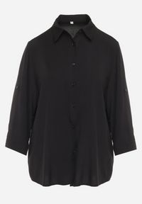 Born2be - Czarna Klasyczna Koszula z Bawełny i Wiskozy Yelvira. Kolor: czarny. Materiał: bawełna, wiskoza. Styl: klasyczny #7