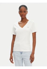 TOMMY HILFIGER - Tommy Hilfiger T-Shirt New Cody WW0WW40584 Écru Slim Fit. Materiał: bawełna