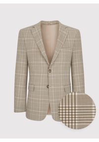 Pako Lorente - PAKO LORENTE – Beżowa marynarka męska w kratę. Kolor: beżowy. Materiał: poliester, elastan, wiskoza. Styl: boho #8