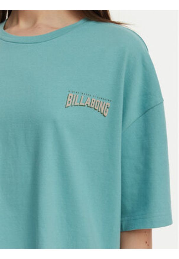 Billabong T-Shirt Reach For Sunshine EBJZT00478 Turkusowy Loose Fit. Kolor: turkusowy. Materiał: bawełna