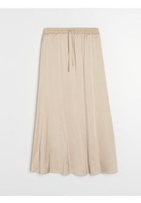Sinsay - Jednolita spódnica midi - beżowy. Kolor: beżowy. Wzór: jednolity