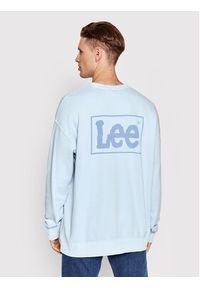 Lee Bluza Logo L85KQVUW 112145623 Błękitny Loose Fit. Kolor: niebieski. Materiał: bawełna #5