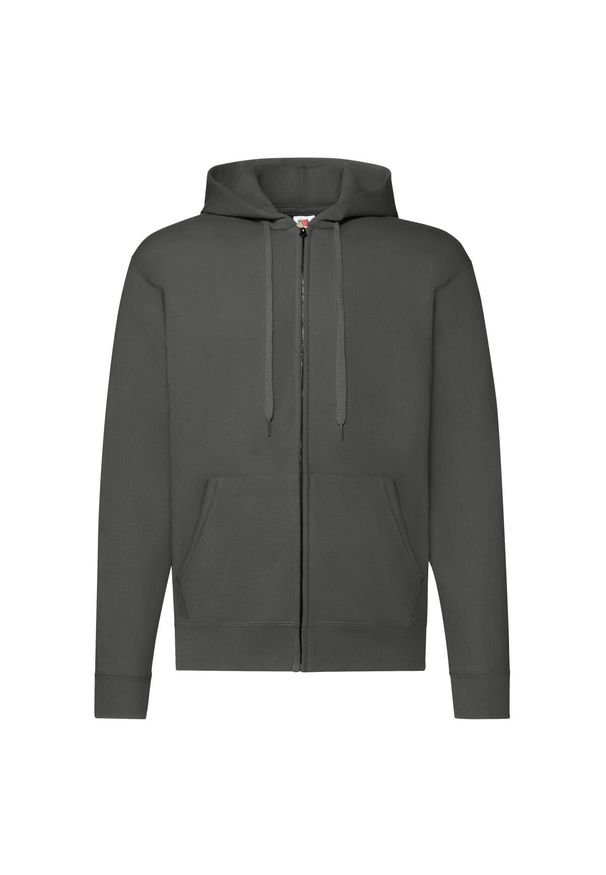 FRUIT OF THE LOOM - Klasyczna Kurtka Z Kapturem Dla Dorosłych Unisex. Typ kołnierza: kaptur. Kolor: szary