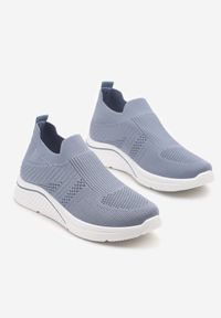 Born2be - Niebieskie Wsuwane Buty Sportowe Sneakersy z Siateczki Worrtewi. Okazja: na co dzień, na spacer. Nosek buta: okrągły. Zapięcie: bez zapięcia. Kolor: niebieski. Materiał: jeans. Szerokość cholewki: normalna. Obcas: na płaskiej podeszwie. Sport: turystyka piesza #6