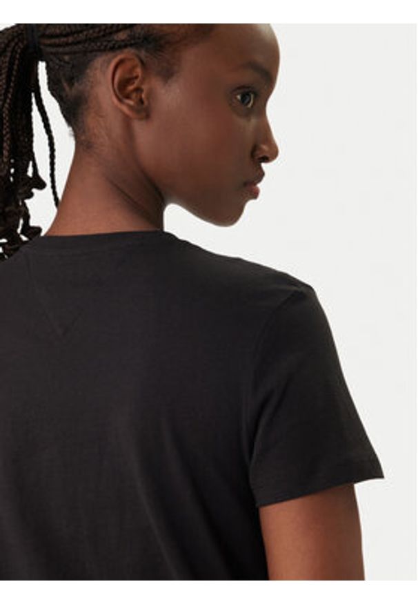 Tommy Jeans T-Shirt DW0DW22277 Czarny Regular Fit. Kolor: czarny. Materiał: bawełna