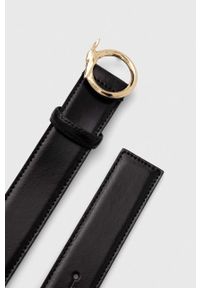 Trussardi Jeans - Trussardi pasek skórzany damski kolor czarny. Kolor: czarny. Materiał: skóra #2