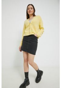 Abercrombie & Fitch kardigan z domieszką wełny damski kolor żółty lekki. Kolor: żółty. Materiał: wełna. Długość rękawa: długi rękaw. Długość: długie #4
