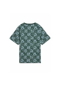 Puma - Damska luźna koszulka ESS GRAPHIC PUMA Green Moon. Kolor: zielony. Materiał: guma. Wzór: nadruk
