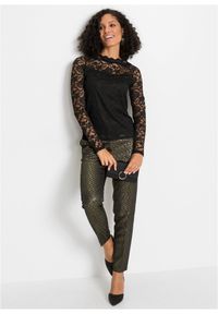 bonprix - Koronkowa bluzka z długim rękawem. Kolor: czarny. Materiał: koronka. Długość rękawa: długi rękaw. Długość: długie #3