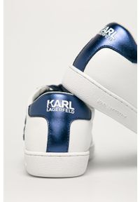 Karl Lagerfeld - Buty skórzane. Nosek buta: okrągły. Zapięcie: sznurówki. Kolor: biały. Materiał: skóra. Szerokość cholewki: normalna. Obcas: na obcasie. Wysokość obcasa: średni, niski #2
