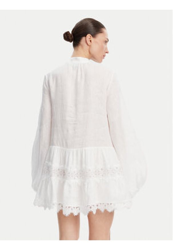 BARDOT Sukienka letnia Antonia Lace Trim 59849DB Biały Relaxed Fit. Kolor: biały. Materiał: len. Sezon: lato