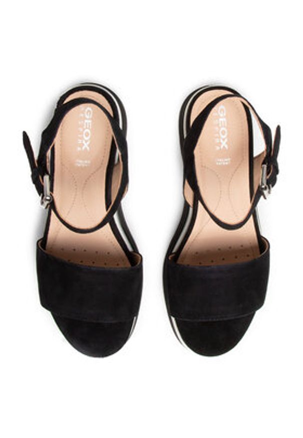 Geox Sandały D Gardenia C D02HBC 00021 C9999 Czarny. Kolor: czarny. Materiał: skóra, zamsz