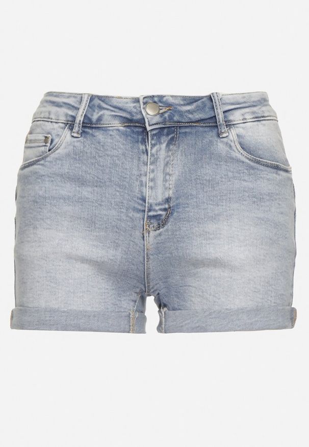 Born2be - Niebieskie Jeansowe Szorty Push-Up z Wysokim Stanem Zinebea. Okazja: na co dzień. Stan: podwyższony. Kolor: niebieski. Materiał: jeans. Styl: elegancki, casual