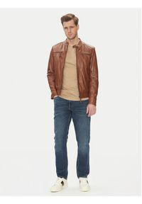 Serge Pariente Kurtka skórzana Tonic Brązowy Slim Fit. Kolor: brązowy. Materiał: skóra #5