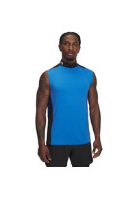 Tank top Under Armour HeatGear Wordmark. Kolor: czarny, niebieski, wielokolorowy. Długość rękawa: bez rękawów. Styl: sportowy #1
