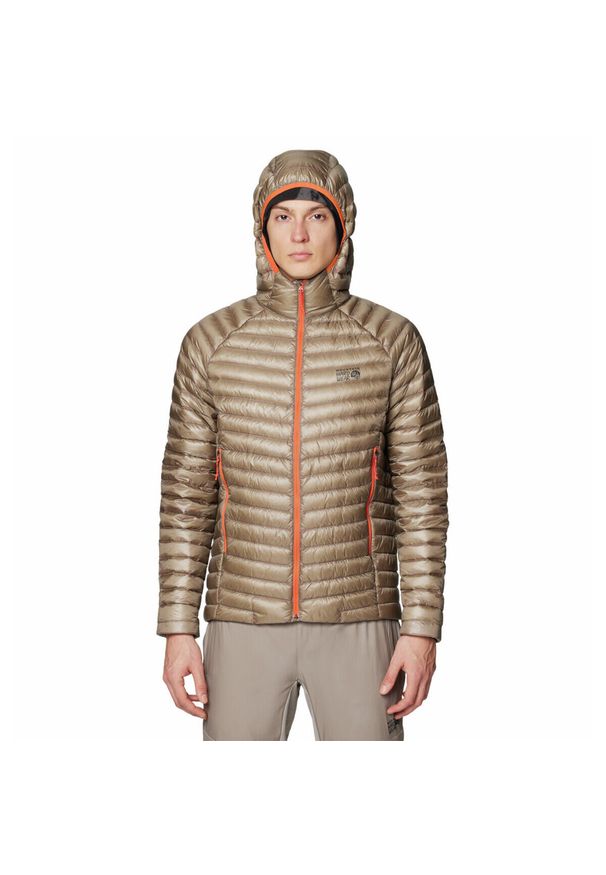 MOUNTAIN HARDWEAR - Kurtka z kapturem Mountain Hardwear Ghost Whisperer™. Typ kołnierza: kaptur. Kolor: brązowy. Materiał: puch. Sport: turystyka piesza