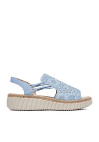Rieker Sandały CEO-69246-10 Niebieski jasny. Kolor: niebieski. Materiał: materiał #1