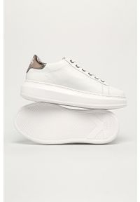 Karl Lagerfeld - Buty skórzane. Nosek buta: okrągły. Zapięcie: sznurówki. Kolor: biały. Materiał: skóra. Obcas: na platformie
