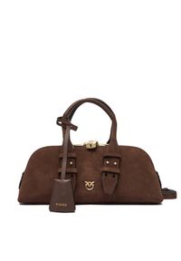 Pinko - PINKO Torebka Bowling Bag Baguette AI 25-26 PLTT 105334 A2JH Brązowy. Kolor: brązowy. Materiał: skórzane, zamszowe