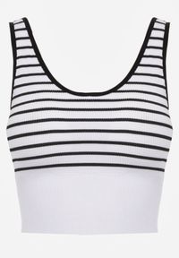 Renee - Czarno-Biały Tank Top z Prążkowanego Materiału w Print w Paski Sesarila. Okazja: na co dzień. Kolor: czarny. Materiał: materiał, prążkowany. Wzór: nadruk, paski. Styl: elegancki, casual, klasyczny #4