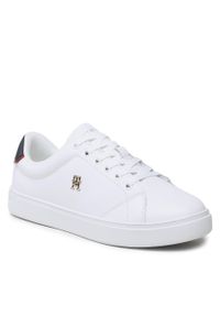 TOMMY HILFIGER - Sneakersy Tommy Hilfiger Elevated Essential Court Sneaker FW0FW06965 White/Rwb 0K9. Kolor: biały. Materiał: skóra #1