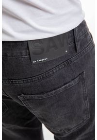 Takeshy Kurosawa Jeansy "Slim Cropped" | 83446 | Mężczyzna | Czarny. Okazja: na co dzień. Kolor: czarny. Wzór: aplikacja. Styl: casual, klasyczny