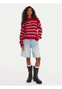 Tommy Jeans Sweter Badge DW0DW21679 Czerwony Relaxed Fit. Kolor: czerwony. Materiał: syntetyk #4