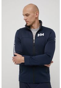 Helly Hansen bluza sportowa męska kolor granatowy z nadrukiem. Kolor: niebieski. Materiał: polar, materiał. Wzór: nadruk. Styl: sportowy #5